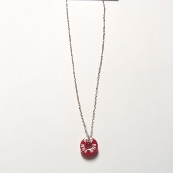 Effy Silver Chain Necklace with‎ Red and White FUN Charm - Picture 4 of 4